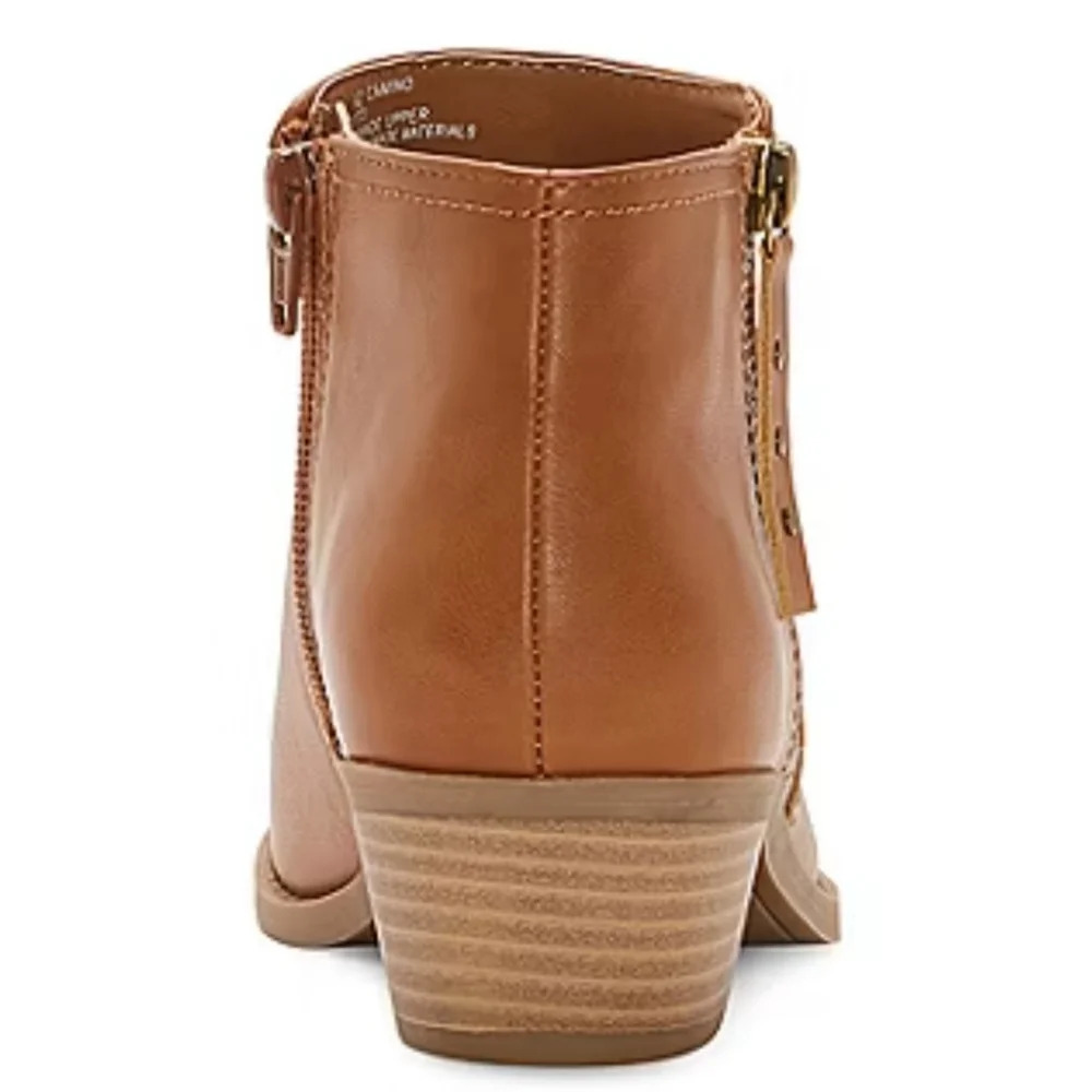 Arizona Jeans Co Camino Cognac Stacked Heel Booties Womens 11M - Picture 5 of 9